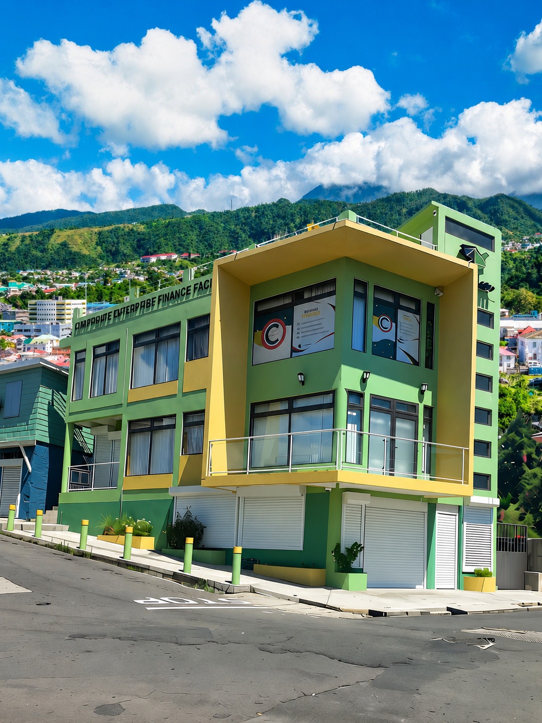 Corp-EFF Insurance Company office building in Roseau, Dominica
